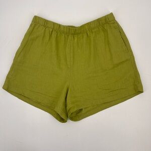 H&M Linen Pull On Shorts spring summer lightweight a beautiful Lime green SZ L